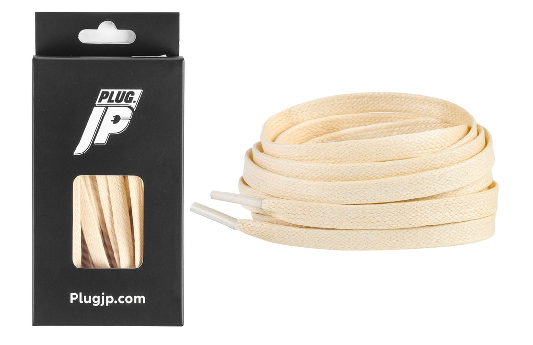 Premium Waxed Flat Shoe Laces (Cream)