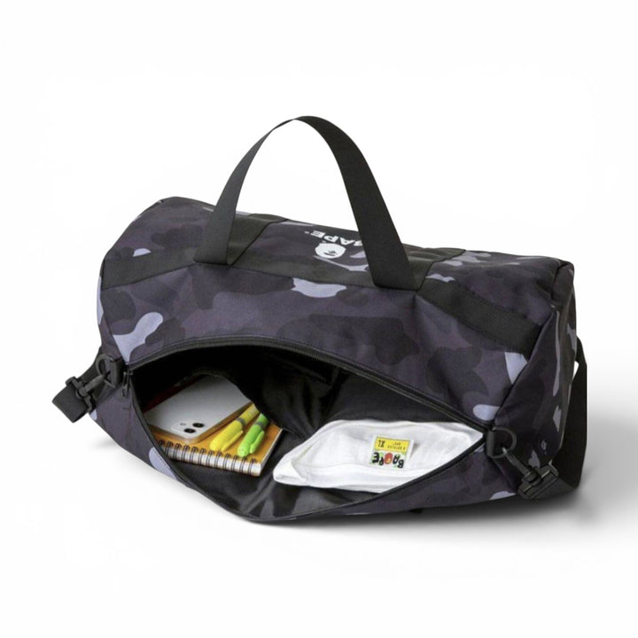 BAPE Black Camo Travel Duffle Bag With Cross Body Strap
