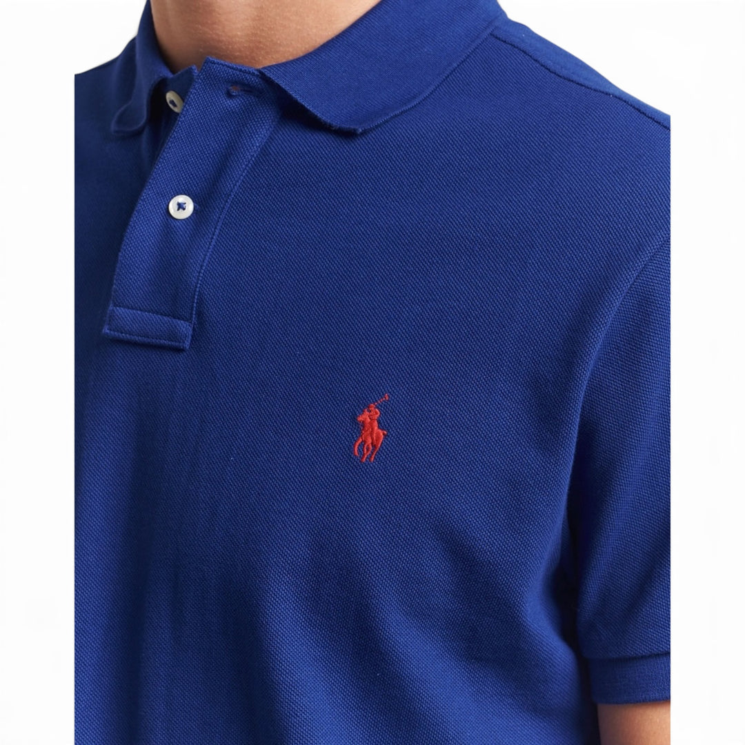 Ralph Lauren Royal Blue Slim Fit Mesh Polo Shirt