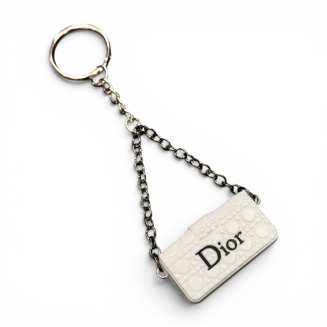 Mini Handbag Keychain White D