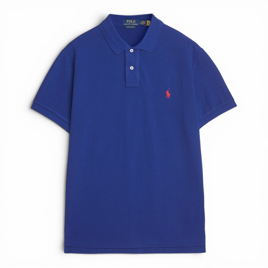 Ralph Lauren Royal Blue Slim Fit Mesh Polo Shirt