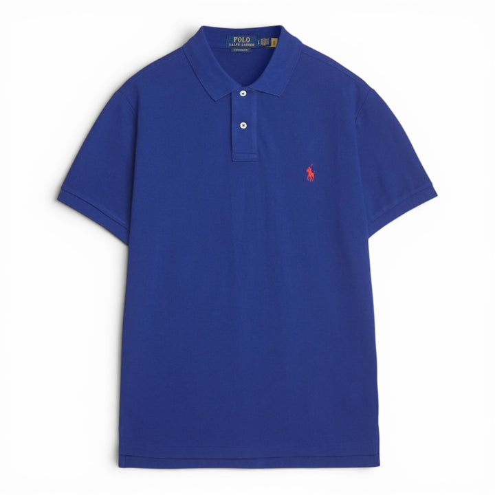 Ralph Lauren Royal Blue Slim Fit Mesh Polo Shirt