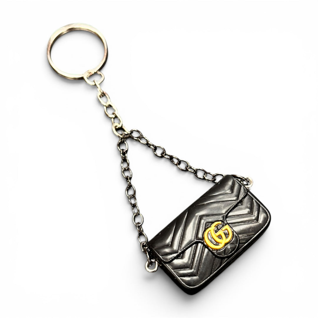 Mini Handbag Keychain Black GG