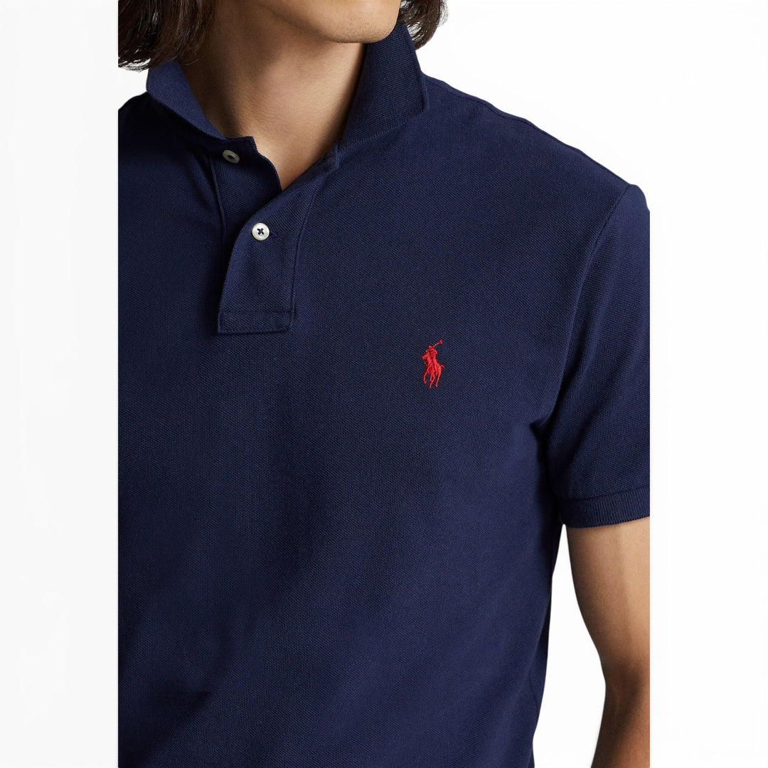 Ralph Lauren Navy Slim Fit Mesh Polo Shirt