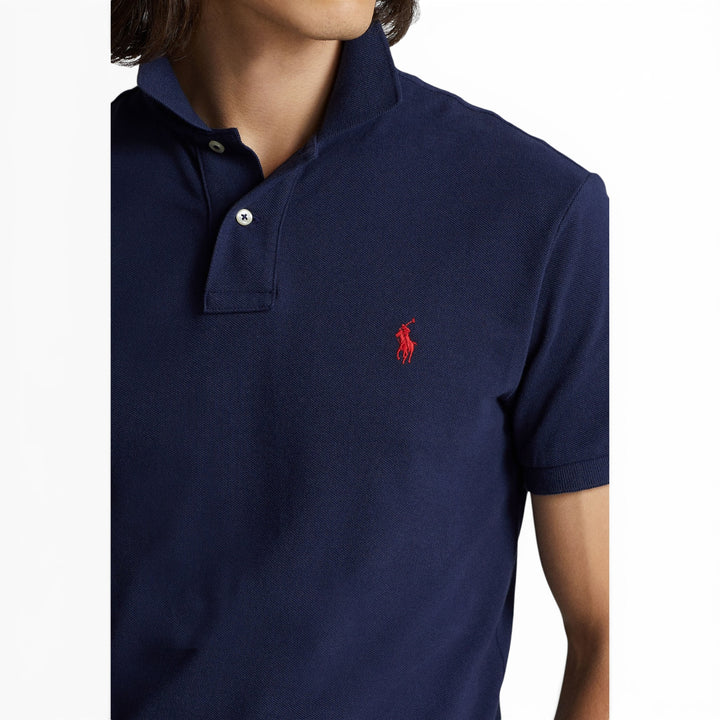 Ralph Lauren Navy Slim Fit Mesh Polo Shirt