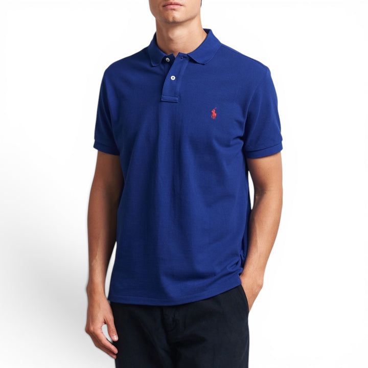 Ralph Lauren Royal Blue Slim Fit Mesh Polo Shirt