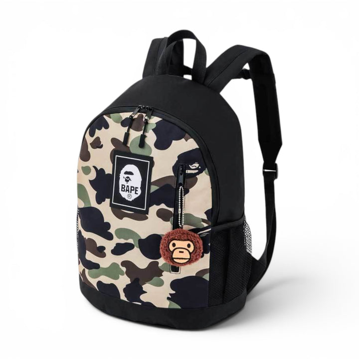 BAPE Green Camo Backpack With Small Baby Milo