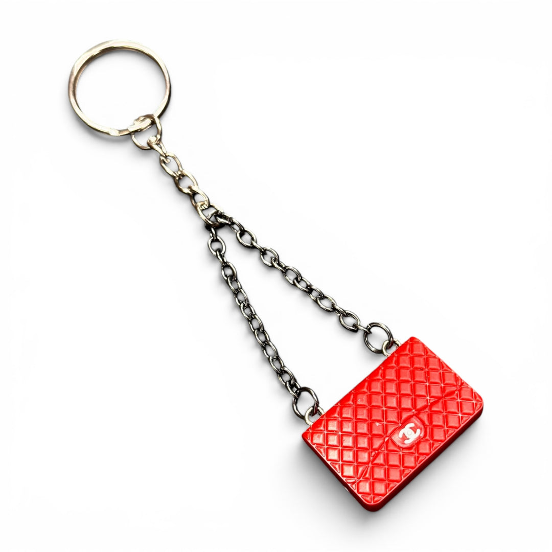 Mini Handbag Keychain Red CC