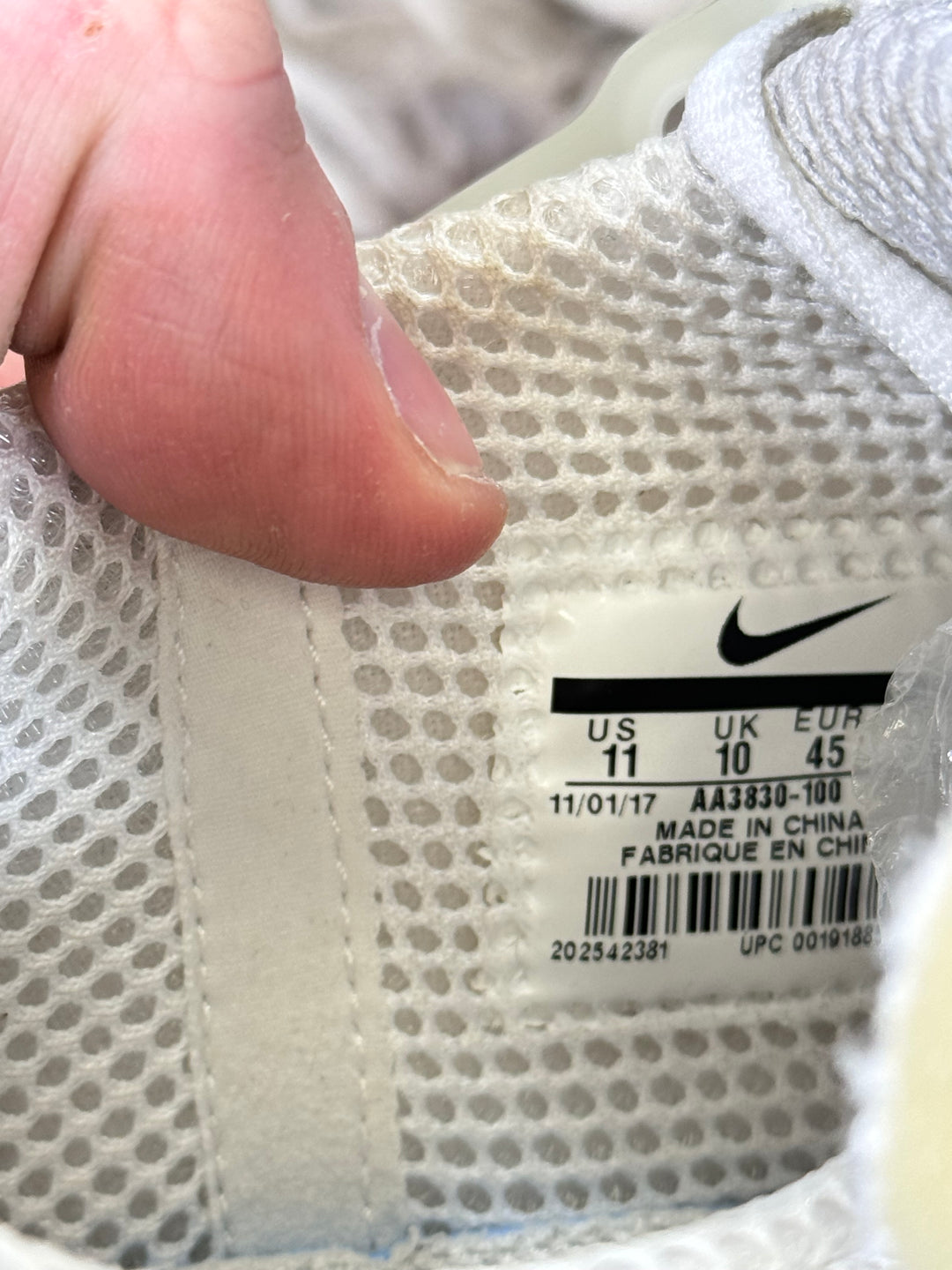 Nike off white presto white 10UK