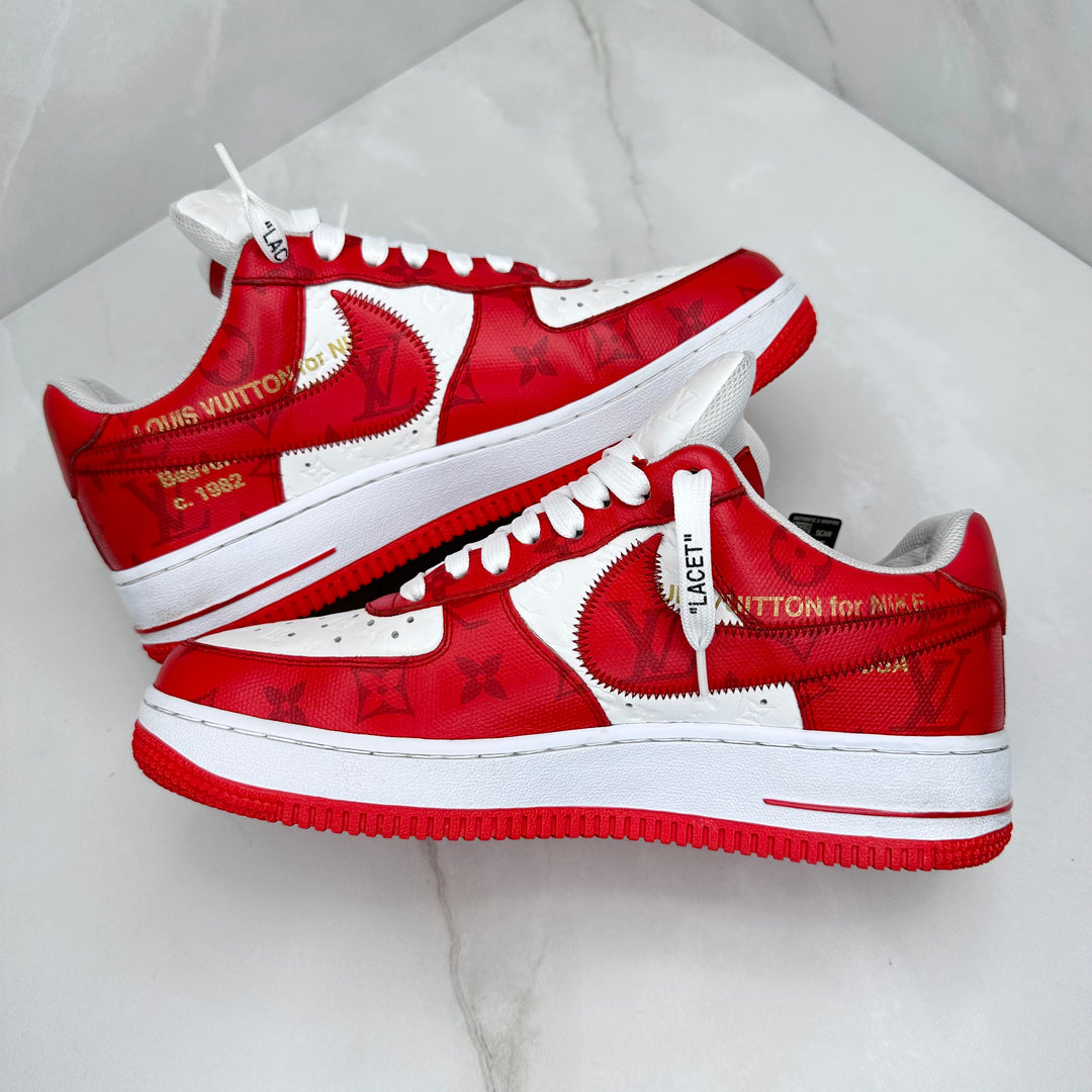 Louis Vuitton Air Force 1 Red LV7US (Fits 6.5UK/7UK)