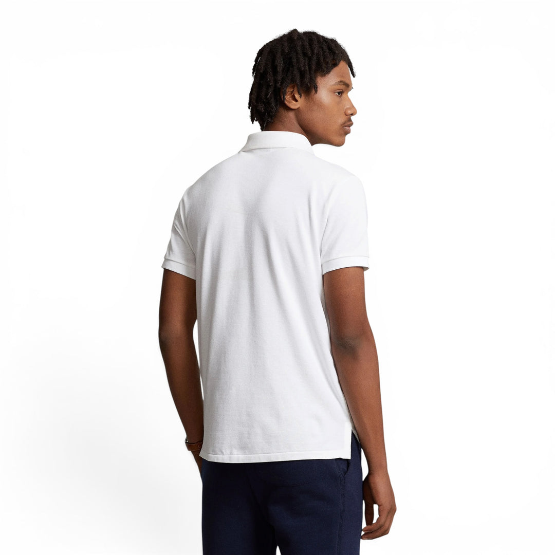 Ralph Lauren White Slim Fit Mesh Polo Shirt