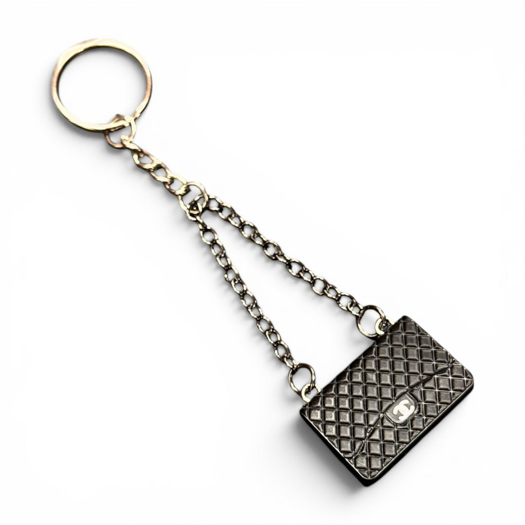 Mini Handbag Keychain Black CC