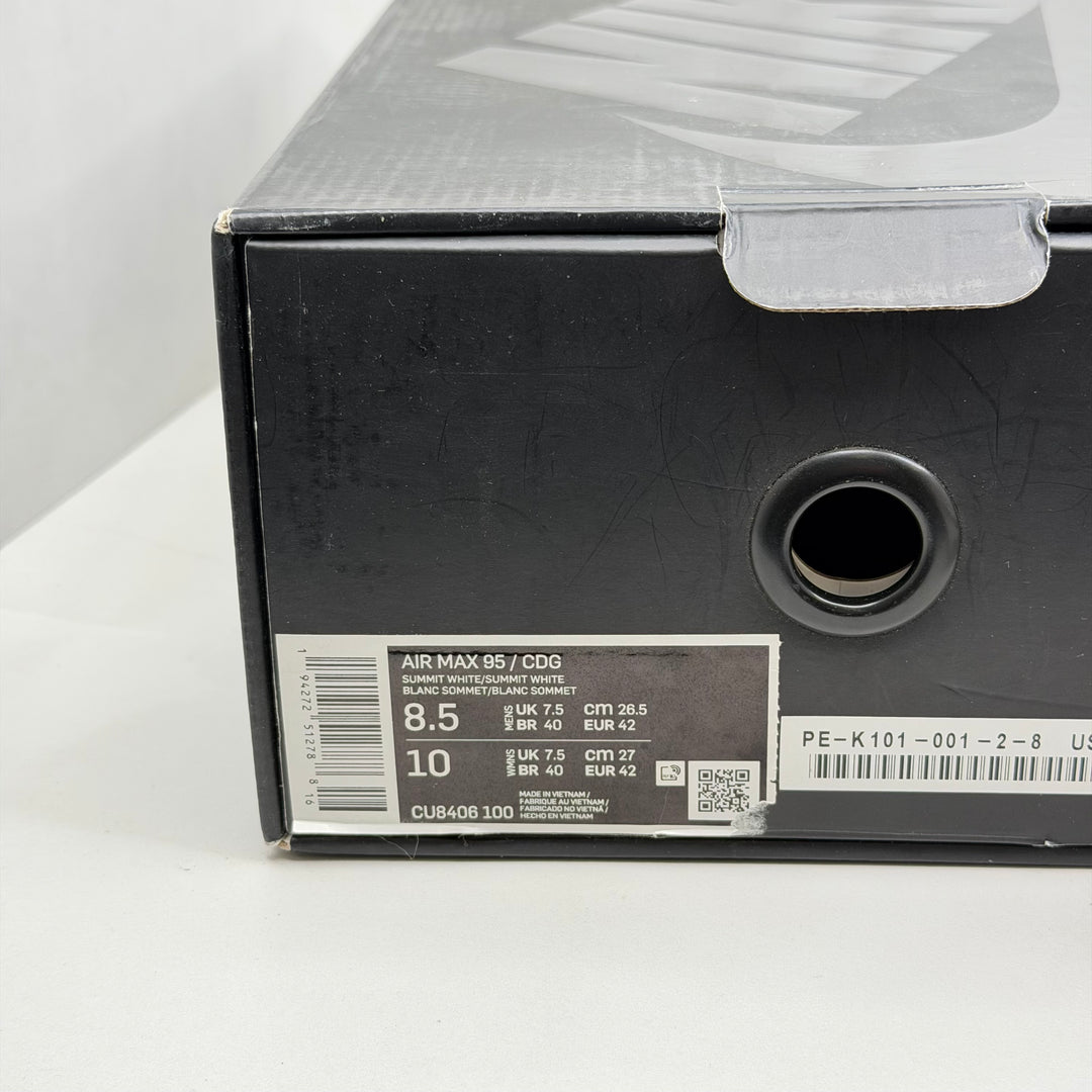 Nike Air Max 95 CDG White 7.5UK (DS/Tried on) (2550)