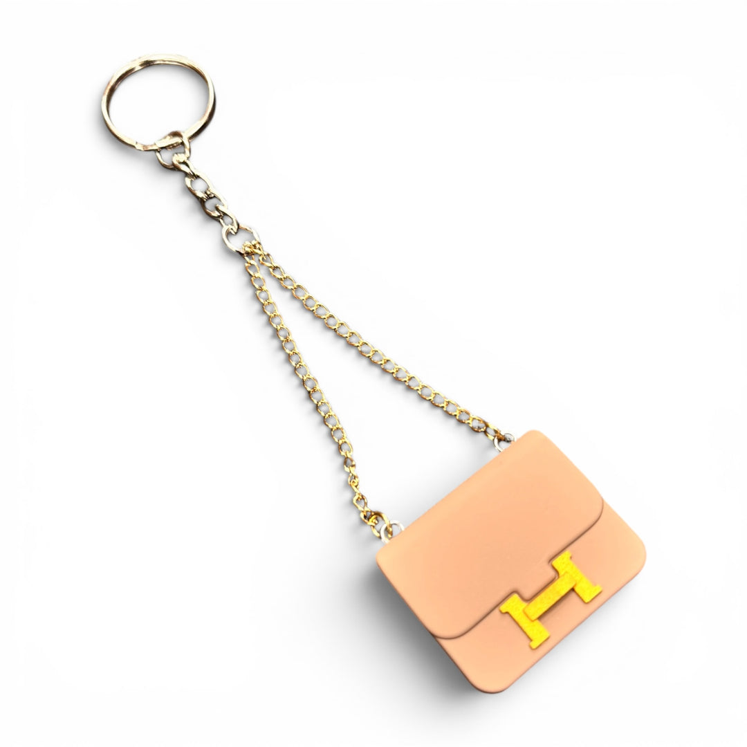 Mini Handbag Keychain Biege H