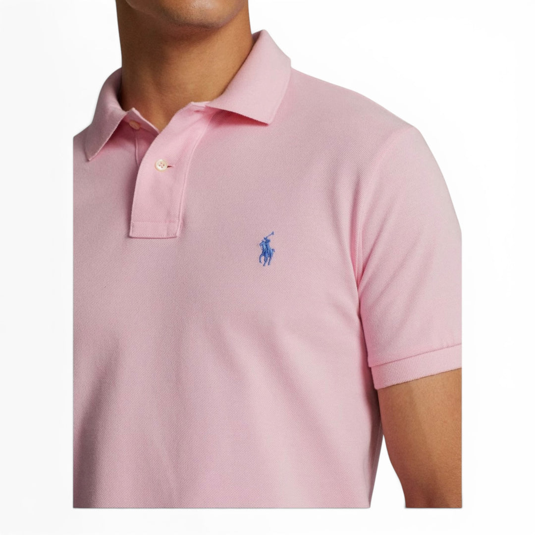 Ralph Lauren Pink Slim Fit Mesh Polo Shirt