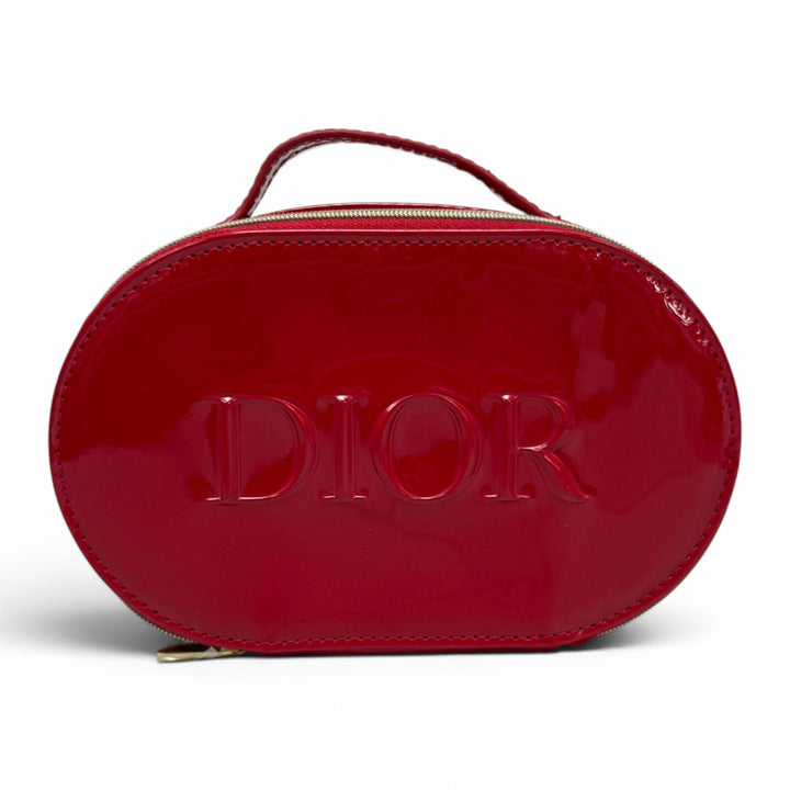 Dior Beauty Glossy Red Top Handle Wash Bag (with box)