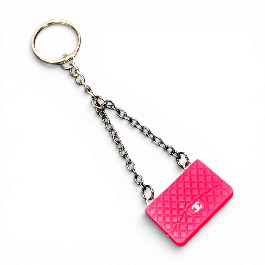 Mini Handbag Keychain Pink CC