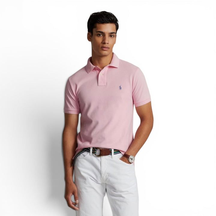 Ralph Lauren Pink Slim Fit Mesh Polo Shirt