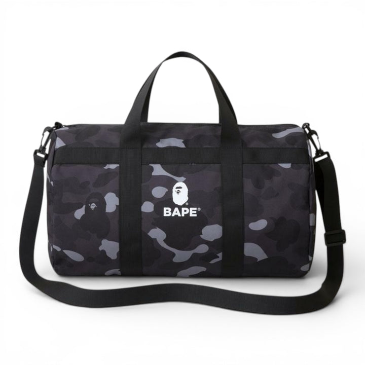 BAPE Black Camo Travel Duffle Bag With Cross Body Strap