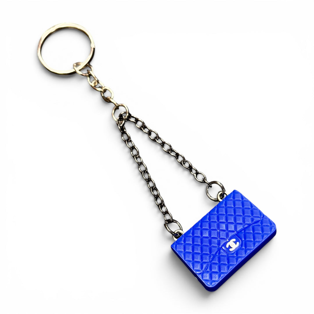 Mini Handbag Keychain Blue CC