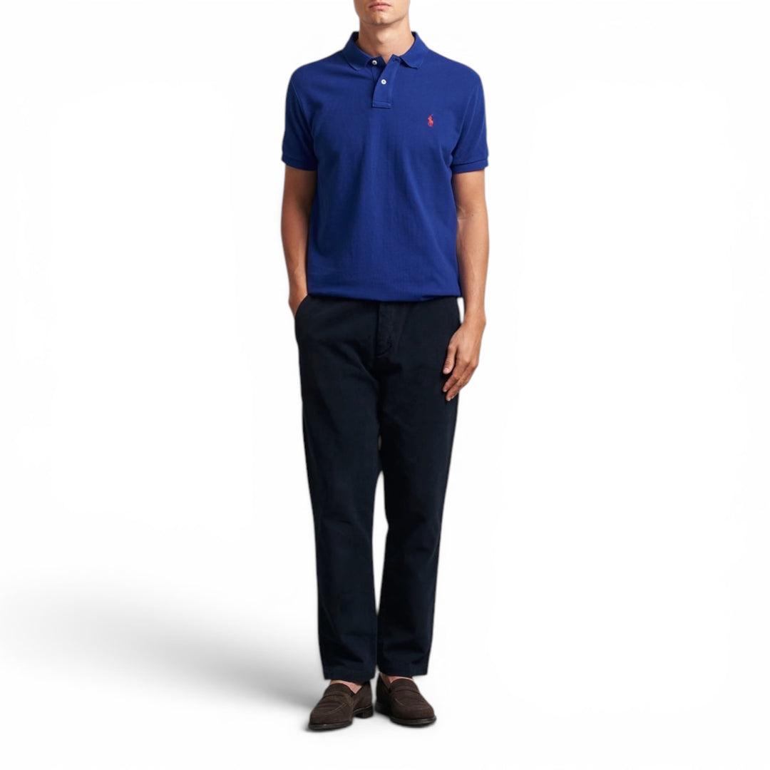 Ralph Lauren Royal Blue Slim Fit Mesh Polo Shirt