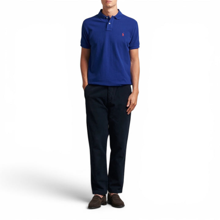 Ralph Lauren Royal Blue Slim Fit Mesh Polo Shirt