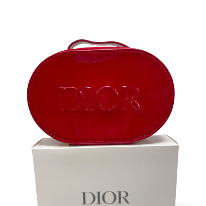 Dior Beauty Glossy Red Top Handle Wash Bag (with box)