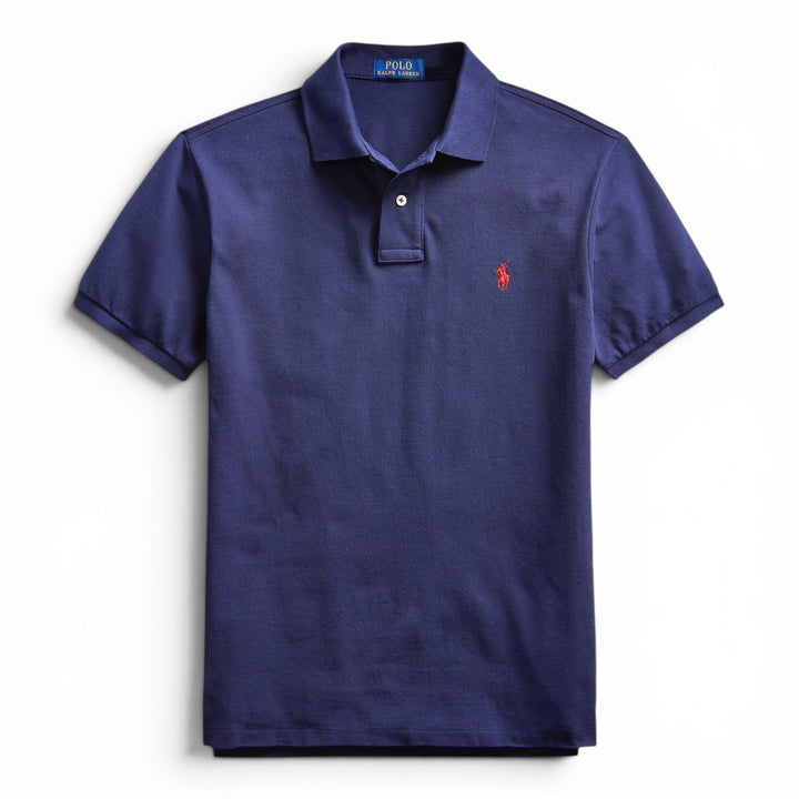 Ralph Lauren Navy Slim Fit Mesh Polo Shirt