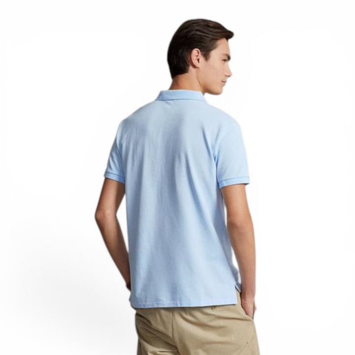 Ralph Lauren Baby Blue Slim Fit Mesh Polo Shirt