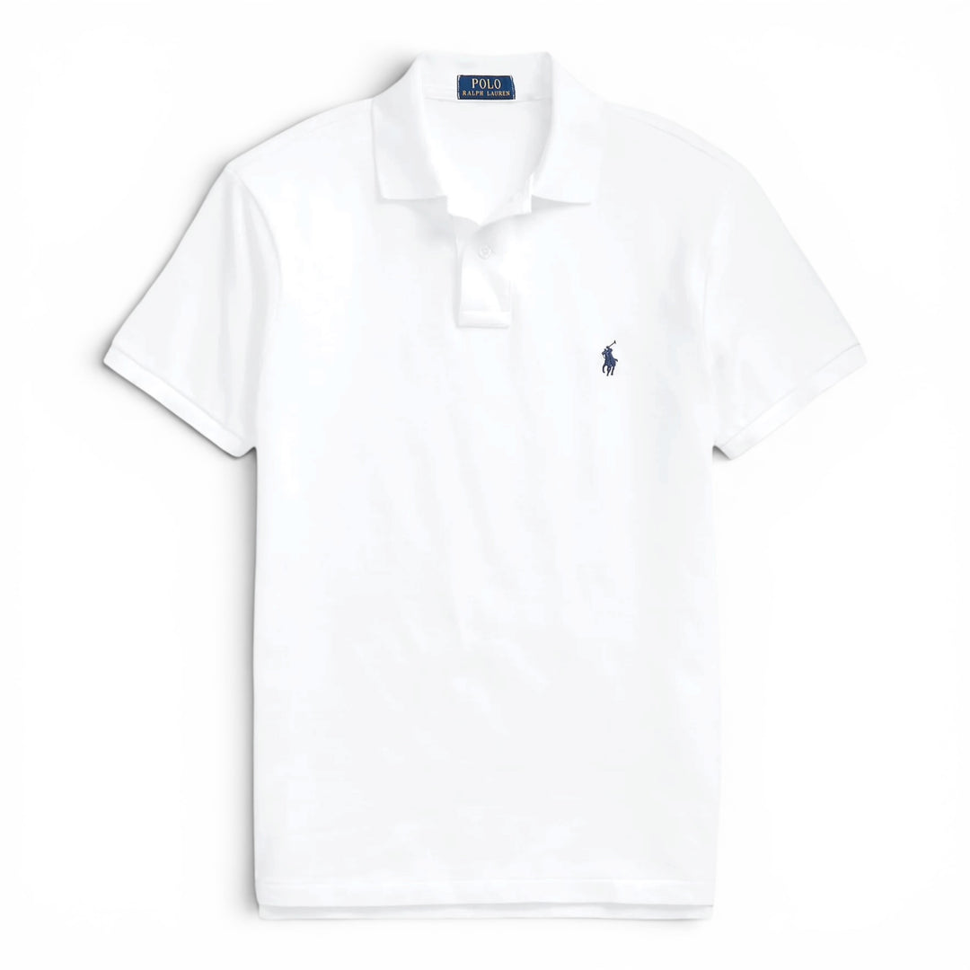 Ralph Lauren White Slim Fit Mesh Polo Shirt