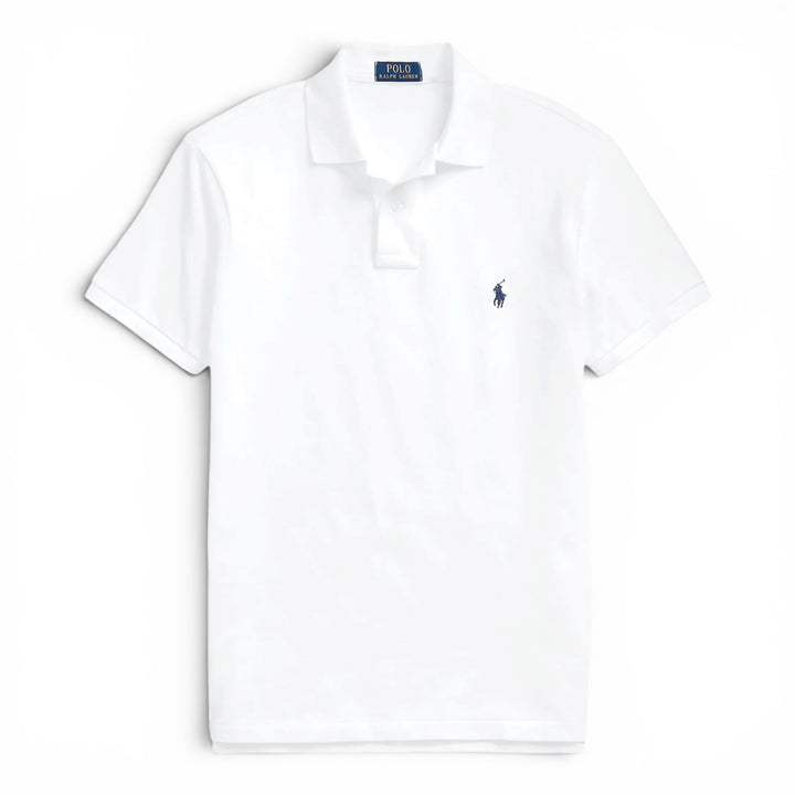 Ralph Lauren White Slim Fit Mesh Polo Shirt