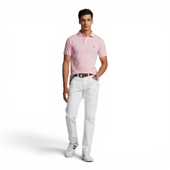 Ralph Lauren Pink Slim Fit Mesh Polo Shirt